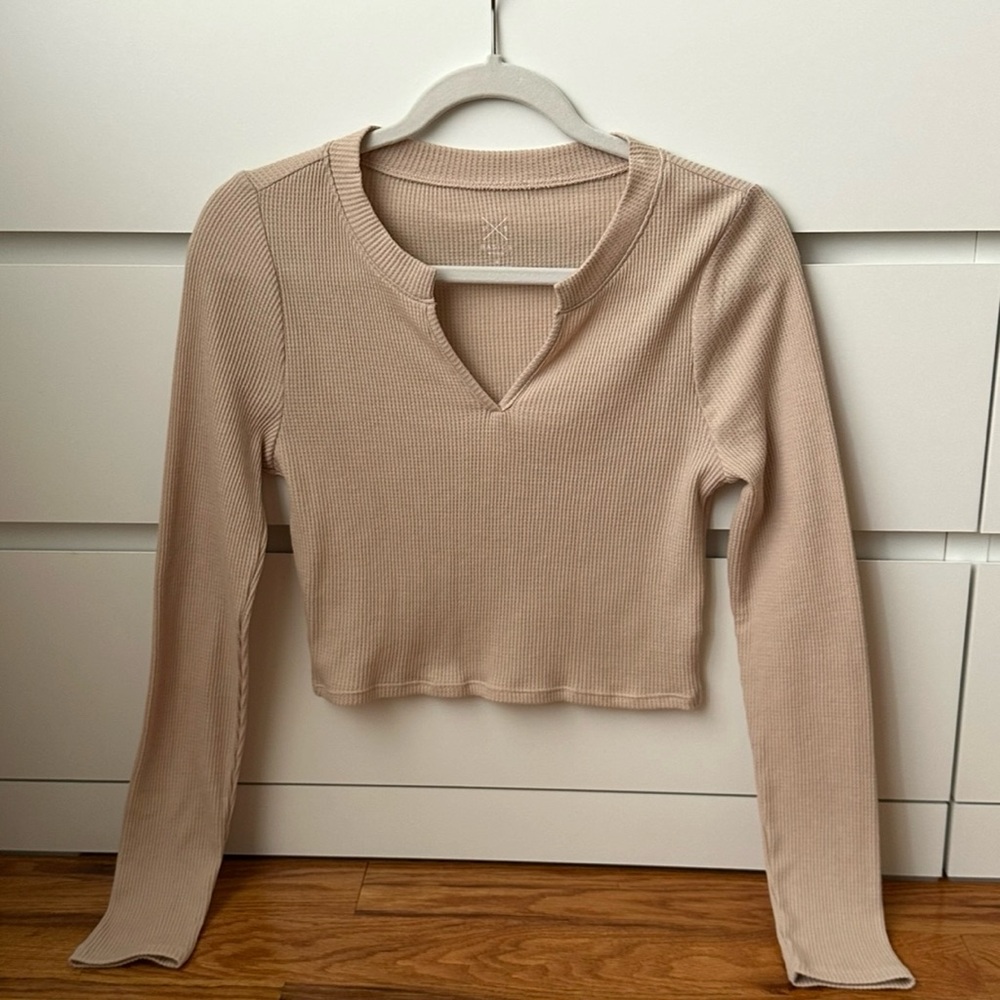 Pacsun Basics Notch Long Sleeve Top